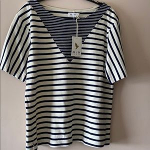 ❗️NWT❗️MIH Jeans Navy Blue & White Top